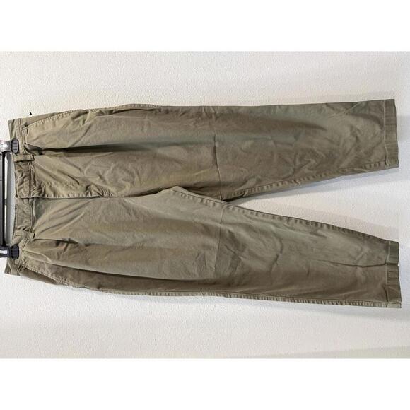 GAP High Rise Pleated Khaki Pants, Olive Green, Women's 14 - Picture 2 of 6
